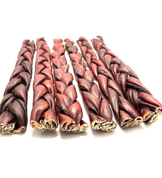 Braided Beef Collagen Stick - Brown - Liver Glazed - 12"