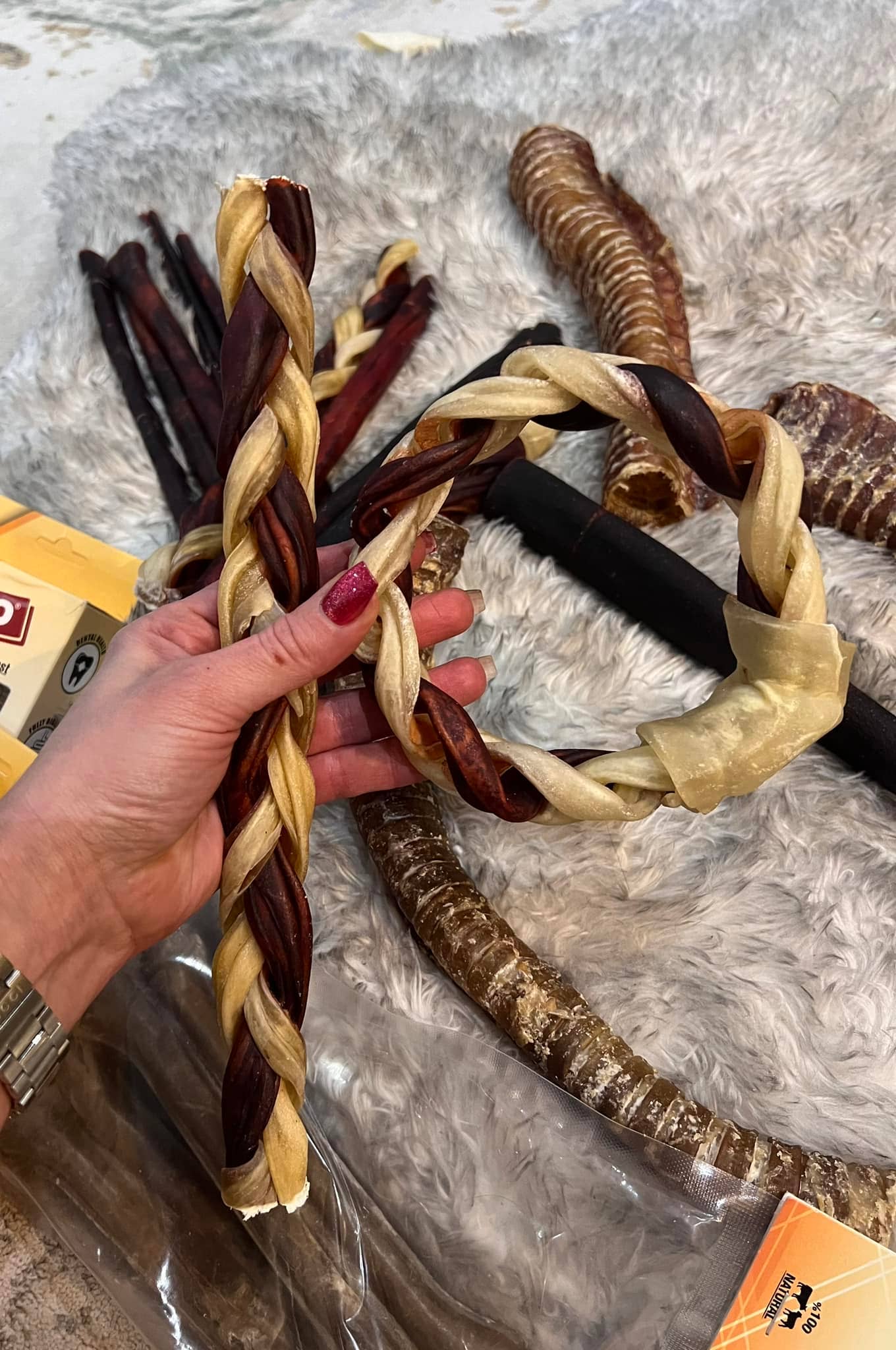 Large Braided Beef Collagen Ring - 6"