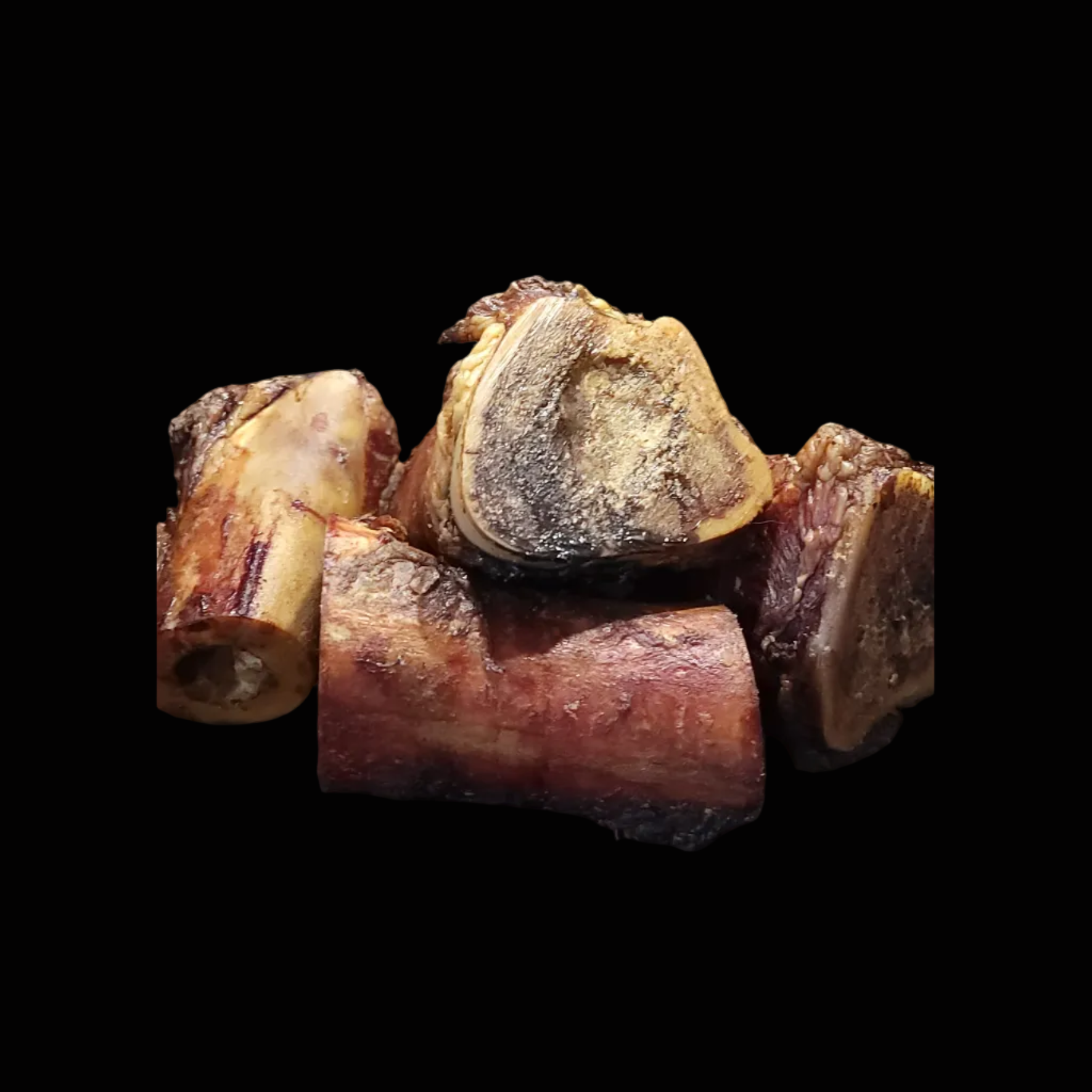 Dog bones on a black background